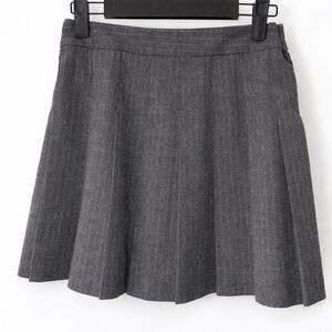 Aritzia Sunday Best Olive Mini Skirt Grey Pinstripe Size 2